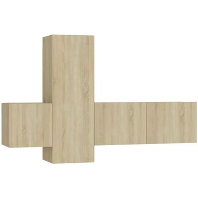 vidaXL TV-Schrank Sonoma Eiche Wandmontage 3-teilig vidaXL TV-Schrank Sonoma Eiche Wandmontage 3-teilig