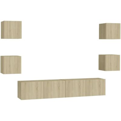 vidaXL 3078977 Sonoma Eiche Wandmontiertes TV-Sideboard - TV-Sideboard vidaXL 3078977 Sonoma Eiche Wandmontiertes TV-Sideboard - TV-Sideboard
