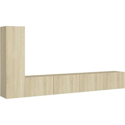 vidaXL Sonoma Eiken 3 Stuks Muurtelevisiemeubel Set vidaXL Sonoma Eiken 3 Stuks Muurtelevisiemeubel Set