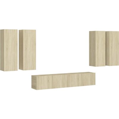 vidaXL Sonoma Eichen-Wandmontiertes TV-Schranksatz - TV-Schrank vidaXL Sonoma Eichen-Wandmontiertes TV-Schranksatz - TV-Schrank
