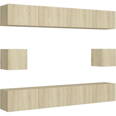 vidaXL TV-Schranksatz Sonoma Eiche 6-teilig Wandmontiert - TV Schrank vidaXL TV-Schranksatz Sonoma Eiche 6-teilig Wandmontiert - TV Schrank