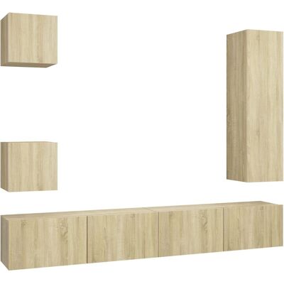 vidaXL 3079012 TV-Schrank - Wandmontiertes Sonoma Eichen Entertainment Center vidaXL 3079012 TV-Schrank - Wandmontiertes Sonoma Eichen Entertainment Center