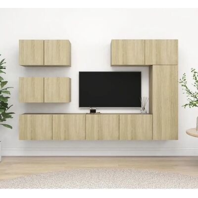 vidaXL 6-teiliger TV-Schränkerset Sonoma Eiche Spanplatte - TV-Schränke vidaXL 6-teiliger TV-Schränkerset Sonoma Eiche Spanplatte - TV-Schränke