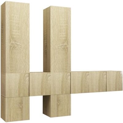vidaXL TV-Schränkeset Sonoma Eiche 7-teilig Wandmontage - TV-Möbel vidaXL TV-Schränkeset Sonoma Eiche 7-teilig Wandmontage - TV-Möbel