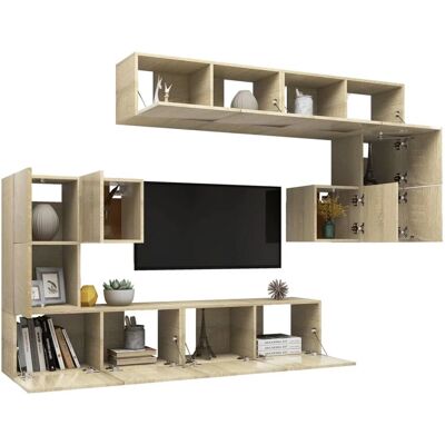 vidaXL Sonoma Eiche Wandmontierter TV-Schranksatz - Moderner langlebiger Stauraum vidaXL Sonoma Eiche Wandmontierter TV-Schranksatz - Moderner langlebiger Stauraum