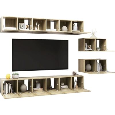 vidaXL 8x Meubles TV Chêne Sonoma - Meuble TV - Publicité vidaXL 8x Meubles TV Chêne Sonoma - Meuble TV - Publicité