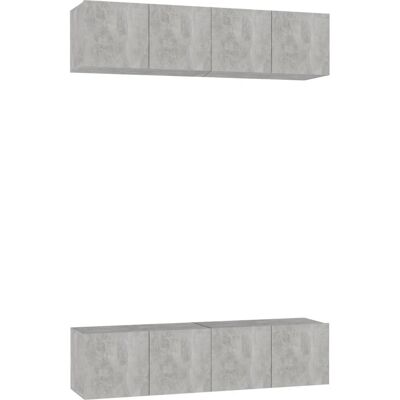 vidaXL 3079060 TV-Schränke - Wandmontage Grau 4 Stk vidaXL 3079060 TV-Schränke - Wandmontage Grau 4 Stk