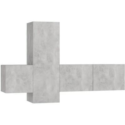 Ensemble de meuble TV en béton gris de 3 pièces - Meuble TV - Publicité Ensemble de meuble TV en béton gris de 3 pièces - Meuble TV - Publicité