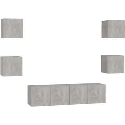 vidaXL TV Schrank 6-teilig Betonggrau - TV Möbel vidaXL TV Schrank 6-teilig Betonggrau - TV Möbel