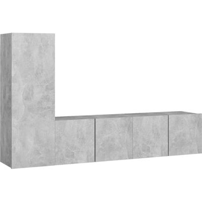 vidaXL 3-teiliges TV-Möbelset Beton-Grau - TV-Schrank vidaXL 3-teiliges TV-Möbelset Beton-Grau - TV-Schrank