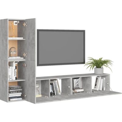 vidaXL 4-teiliges Betonschwarz TV-Möbelset vidaXL 4-teiliges Betonschwarz TV-Möbelset