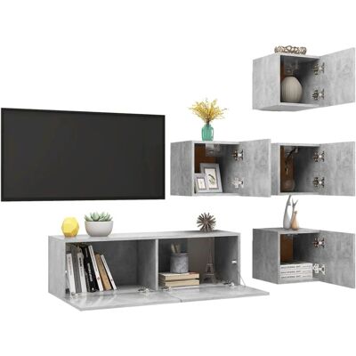 vidaXL Moderni TV-kaappisetti - Harmaa beton vidaXL Moderni TV-kaappisetti - Harmaa beton