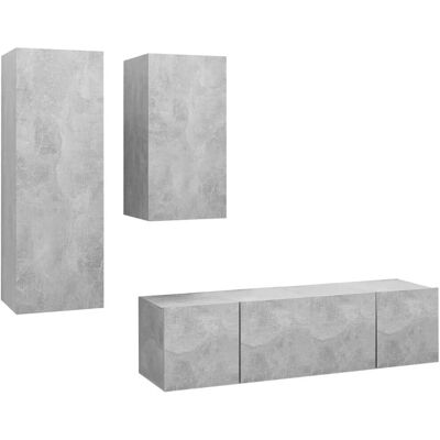 vidaXL 4-teiliges TV-Möbelset Betonggrau - TV-Möbel vidaXL 4-teiliges TV-Möbelset Betonggrau - TV-Möbel