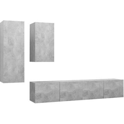 vidaXL 3079152 Wandmontiertes Graues TV-Set - TV Schrank vidaXL 3079152 Wandmontiertes Graues TV-Set - TV Schrank