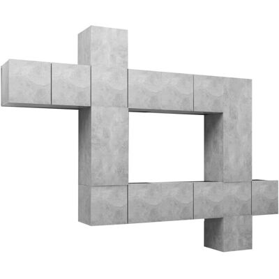 vidaXL TV Schrank Set 10 Stück Beton Grau - TV Schrank vidaXL TV Schrank Set 10 Stück Beton Grau - TV Schrank
