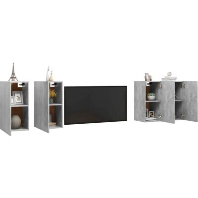vidaXL TV-Schrank - Betonggrau - 2 Regale - Wandmontage - 30,5x30x60 cm vidaXL TV-Schrank - Betonggrau - 2 Regale - Wandmontage - 30,5x30x60 cm