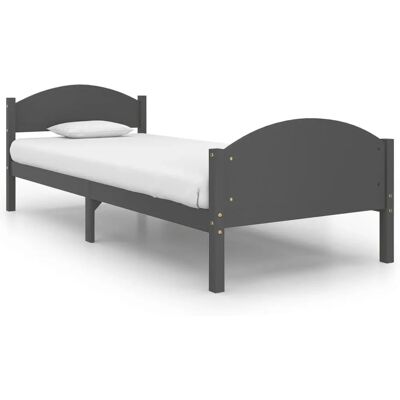 vidaXL Letto - 120x200 cm - Legno di Pino Massiccio - Grigio Scuro vidaXL Letto - 120x200 cm - Legno di Pino Massiccio - Grigio Scuro