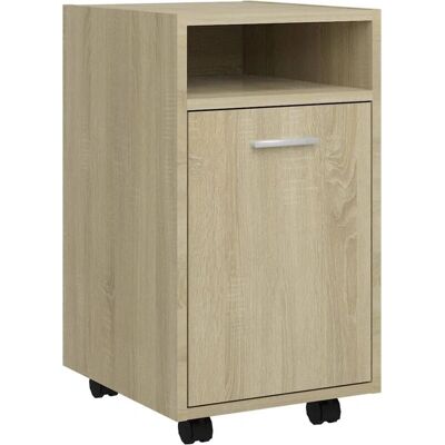 vidaXL Sonoma Eichen-Seitenschrank mit Rollen - Beistellschrank vidaXL Sonoma Eichen-Seitenschrank mit Rollen - Beistellschrank