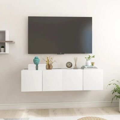vidaXL Wandmontierte TV-Schränke Weiß 2 Stück - Wand-TV-Schrank vidaXL Wandmontierte TV-Schränke Weiß 2 Stück - Wand-TV-Schrank