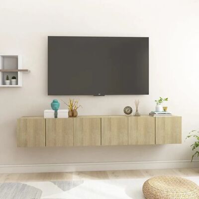 vidaXL 3x Wand-TV-Schränke Sonoma Eiche - Wand-Einheit - TV-Schrank vidaXL 3x Wand-TV-Schränke Sonoma Eiche - Wand-Einheit - TV-Schrank