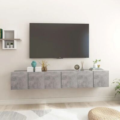 vidaXL 3x Wandmontierte TV-Schränke Beton Grau Unterhaltungscenter vidaXL 3x Wandmontierte TV-Schränke Beton Grau Unterhaltungscenter