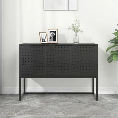 vidaXL Aparador de Acero Negro - 105x35x75 cm Armario de Almacenamiento vidaXL Aparador de Acero Negro - 105x35x75 cm Armario de Almacenamiento
