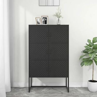 vidaXL Schwarzer Highboard - 80x35x135 cm Stahl vidaXL Schwarzer Highboard - 80x35x135 cm Stahl