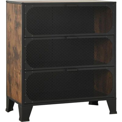 vidaXL Rustik Braune Metall MDF Schrank - 72x36x82 cm vidaXL Rustik Braune Metall MDF Schrank - 72x36x82 cm
