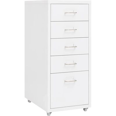 vidaXL Weißes Metall Mobile Aktenschrank - Aktenschrank vidaXL Weißes Metall Mobile Aktenschrank - Aktenschrank
