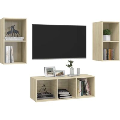 vidaXL Wandmontiertes TV-Set Roble Sonoma vidaXL Wandmontiertes TV-Set Roble Sonoma