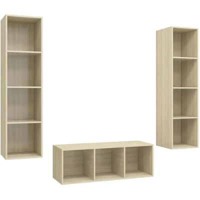 vidaXL TV-Schranksatz Sonoma Eiche 3-teilig Wandmontage vidaXL TV-Schranksatz Sonoma Eiche 3-teilig Wandmontage