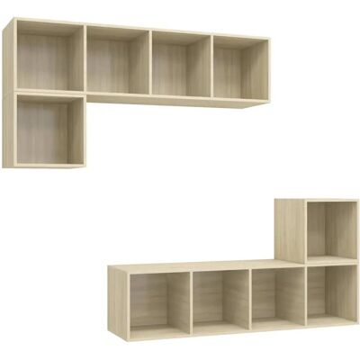 mueble de TV de Roble Sonoma de vidaXL - Centro de entretenimiento mueble de TV de Roble Sonoma de vidaXL - Centro de entretenimiento