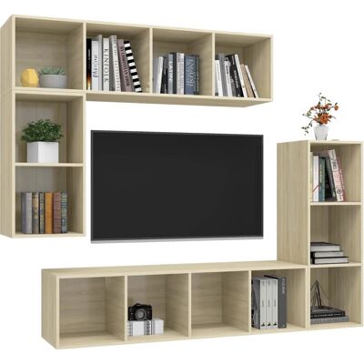 MAISONCHIC Model Sonoma Oak Wall-Mounted TV Set - TV Furniture MAISONCHIC Model Sonoma Oak Wall-Mounted TV Set - TV Furniture