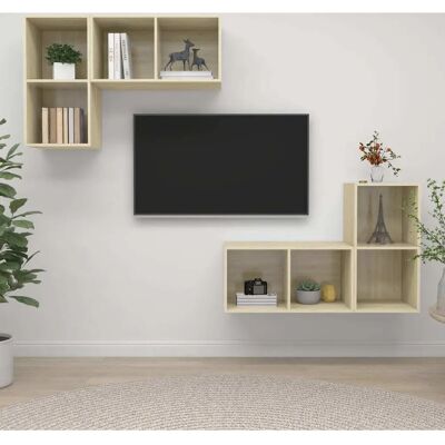 vidaXL Wandmontiertes TV-Sekretärset - Tölgy színű, 4 Stück, 37x37x72 cm vidaXL Wandmontiertes TV-Sekretärset - Tölgy színű, 4 Stück, 37x37x72 cm