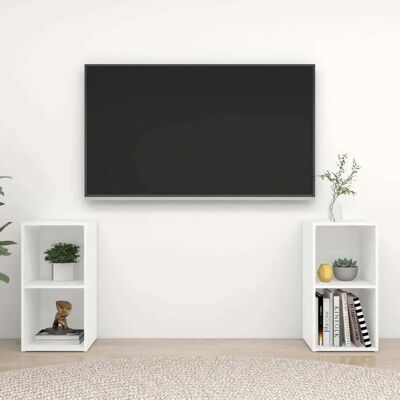vidaXL TV Schrank - vielseitig 2 Fächer - 72x35x36.5 cm - Weiß vidaXL TV Schrank - vielseitig 2 Fächer - 72x35x36.5 cm - Weiß