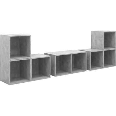 vidaXL 3080055 Grau 6-tlg. TV-Möbelset - TV-Schrank vidaXL 3080055 Grau 6-tlg. TV-Möbelset - TV-Schrank