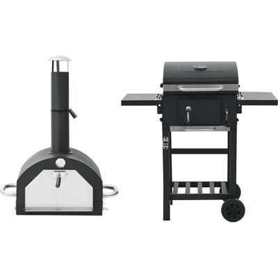vidaXL 760005 - Sort - Udendørs pizzaovn og grill vidaXL 760005 - Sort - Udendørs pizzaovn og grill