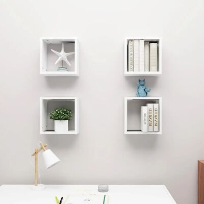 vidaXL 4 estantes cubo de pared blancas de almacenamiento vidaXL 4 estantes cubo de pared blancas de almacenamiento
