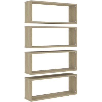 vidaXL 4x Wandregale Sonoma Eiche - Wandmontierte Regale vidaXL 4x Wandregale Sonoma Eiche - Wandmontierte Regale