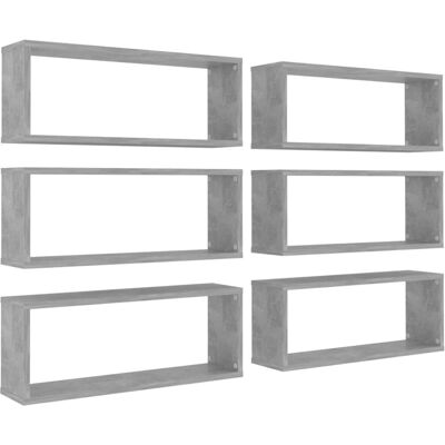 vidaXL Wandregale Beton Grau 6 Stück - Wandregale vidaXL Wandregale Beton Grau 6 Stück - Wandregale
