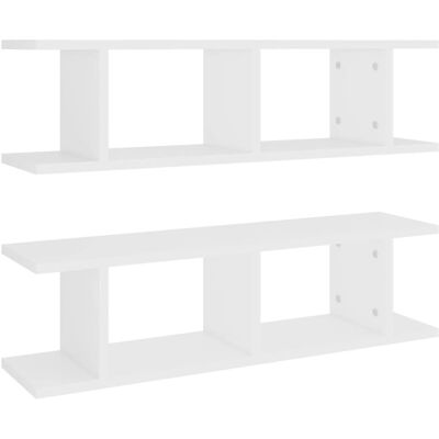 Étagères murales vidaXL 2 pcs blanc - Étagère Étagères murales vidaXL 2 pcs blanc - Étagère