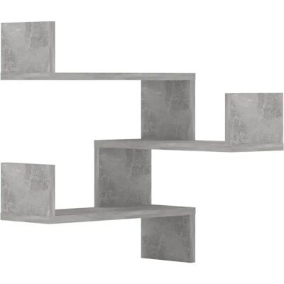 vidaXL Wand-Eckregale 2 Stück Beton Grau - Regal vidaXL Wand-Eckregale 2 Stück Beton Grau - Regal