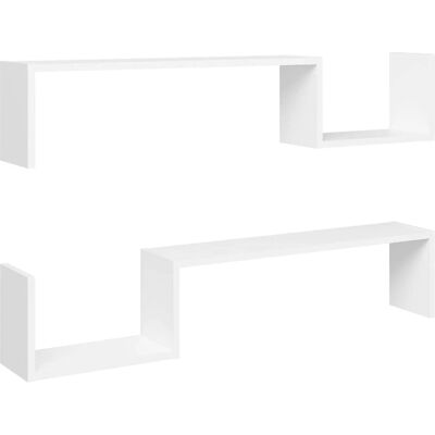 vidaXL Wandplank Set Wit 2 stuks - Modern Ontwerp vidaXL Wandplank Set Wit 2 stuks - Modern Ontwerp