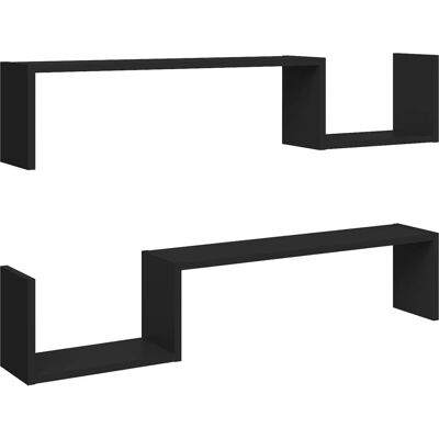 vidaXL Seinähylly 2 kpl Musta 100x15x20 cm Korkkuruutu - Seinähylly vidaXL Seinähylly 2 kpl Musta 100x15x20 cm Korkkuruutu - Seinähylly