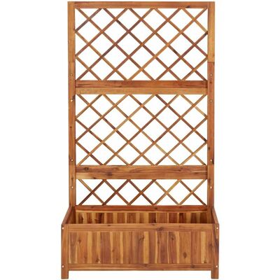vidaXL Braune Akazienholz Hochbeet mit Spalier - 85x38x150 cm vidaXL Braune Akazienholz Hochbeet mit Spalier - 85x38x150 cm