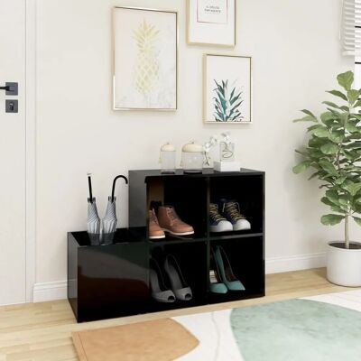 Armoire à chaussures noire brillant vidaXL - 105x35.5x70cm - Rangement entrée - Publicité Armoire à chaussures noire brillant vidaXL - 105x35.5x70cm - Rangement entrée - Publicité