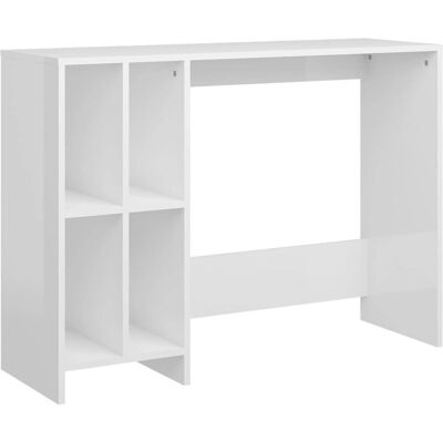 vidaXL White High-Gloss Computer Desk - Desk vidaXL White High-Gloss Computer Desk - Desk