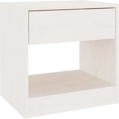 vidaXL 808065 Mesita de noche - Mesita de noche - Blanco - Madera de pino maciza vidaXL 808065 Mesita de noche - Mesita de noche - Blanco - Madera de pino maciza