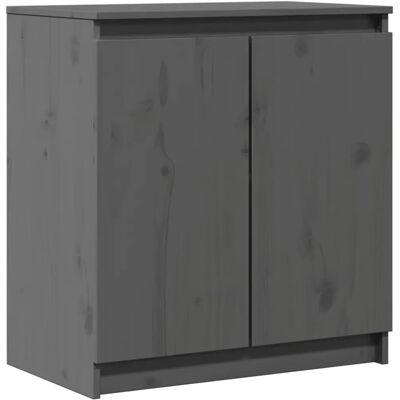 vidaXL Graues Massiv-Kiefernseitenboard - Wohnzimmer Aufbewahrung vidaXL Graues Massiv-Kiefernseitenboard - Wohnzimmer Aufbewahrung