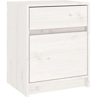 vidaXL 808125 Nachttisch - Massiv Kiefer - Weiß - Nachttisch vidaXL 808125 Nachttisch - Massiv Kiefer - Weiß - Nachttisch